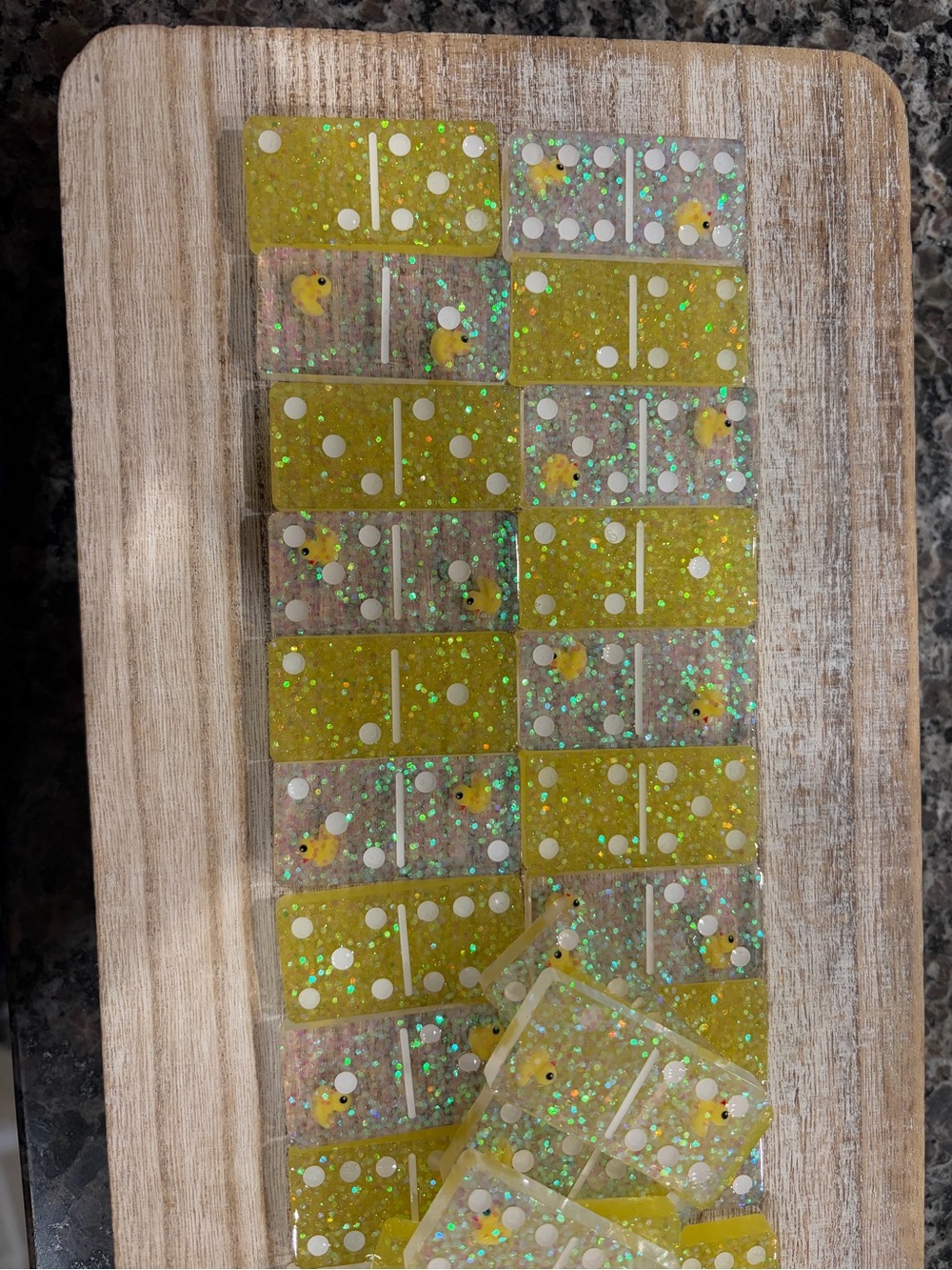 Yellow Glitter Domino Set for Home Parties